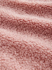 Pink Velour Lined Borg Half Zip Fleece - Image 5 of 5