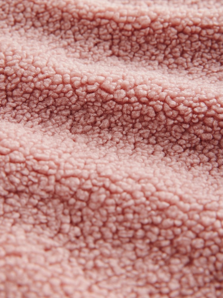 Pink Velour Lined Borg Half Zip Fleece - Image 5 of 5