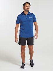 Mountain Warehouse Blue Deuce IsoCool Mens Breathable UV Polo Shirt - Image 1 of 5