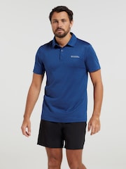 Mountain Warehouse Blue Deuce IsoCool Mens Breathable UV Polo Shirt - Image 2 of 5