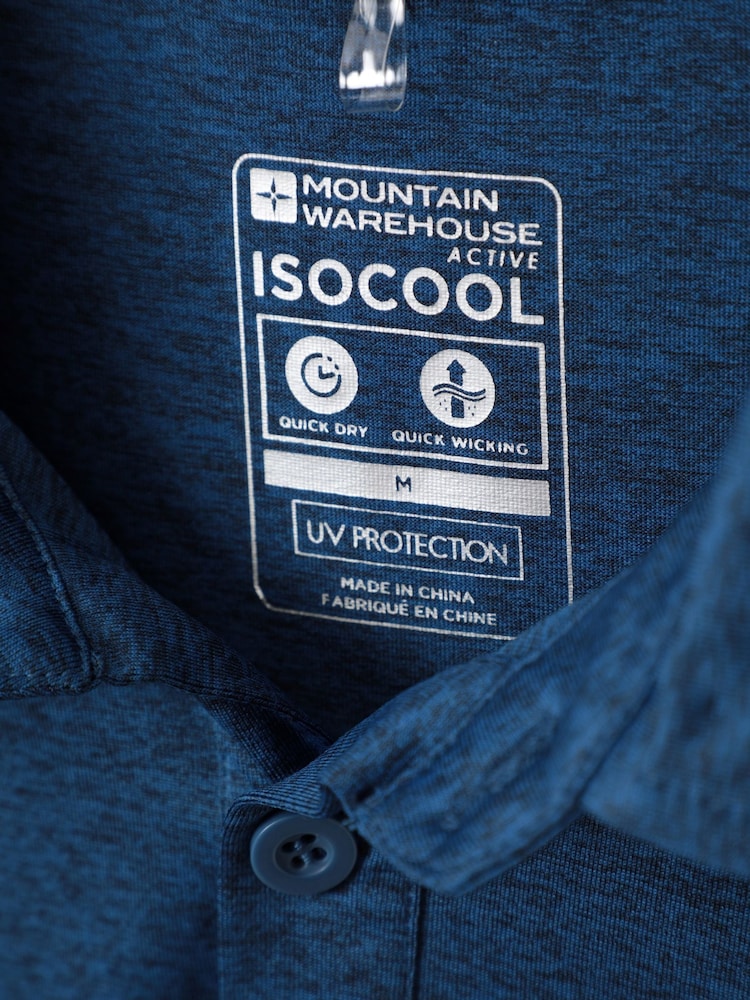 Mountain Warehouse Blue Deuce IsoCool Mens Breathable UV Polo Shirt - Image 5 of 5 Mountain Warehouse Blue Deuce IsoCool Mens Breathable UV Polo Shirt - Image 5 of 5
