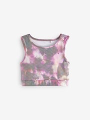 Pink Floral Tie Dye Sports Crop Top (5-16yrs) - Image 5 of 7