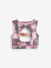 Pink Floral Tie Dye Sports Crop Top (5-16yrs) - Image 6 of 7