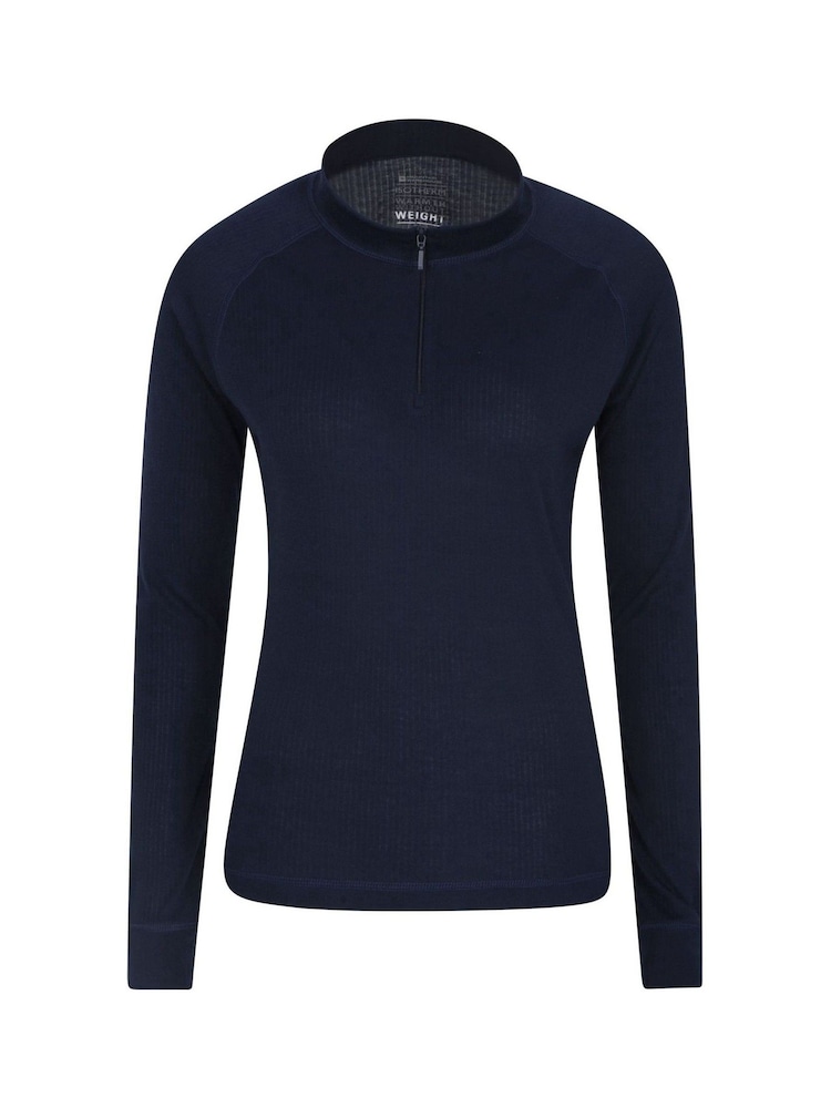 Mountain Warehouse Blue Talus Womens Zip Neck Thermal Top - Image 1 of 5