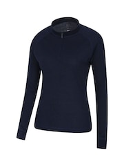Mountain Warehouse Blue Talus Womens Zip Neck Thermal Top - Image 3 of 5