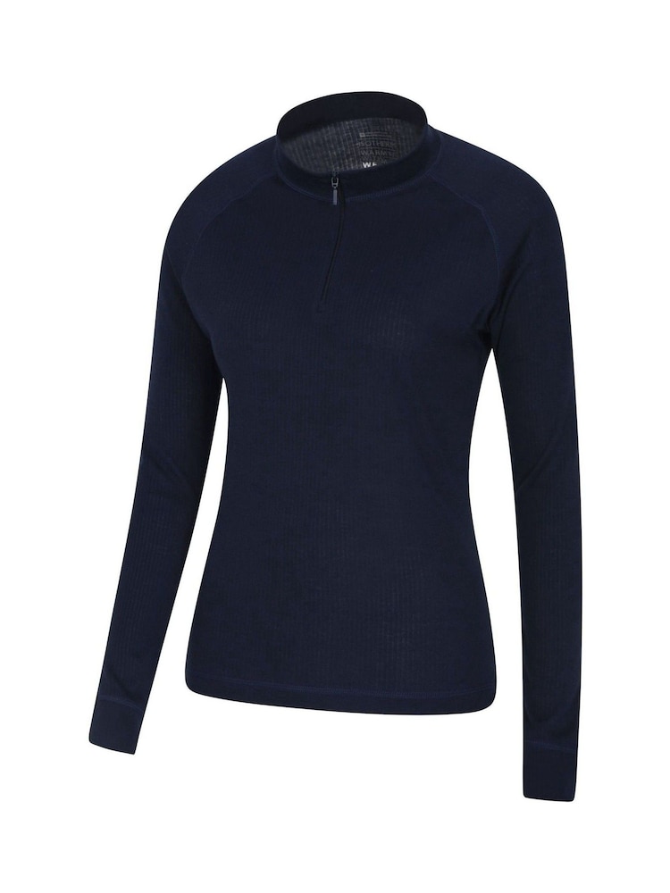 Mountain Warehouse Blue Talus Womens Zip Neck Thermal Top - Image 3 of 5