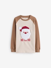 Brown/White Long Sleeve Christmas 100% Cotton T-Shirt (3mths-7yrs) - Image 5 of 8