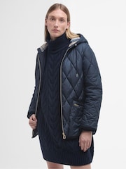 Barbour® Navy Erin Relaxed Fit Quilted Puffer Jacket - Image 1 of 7