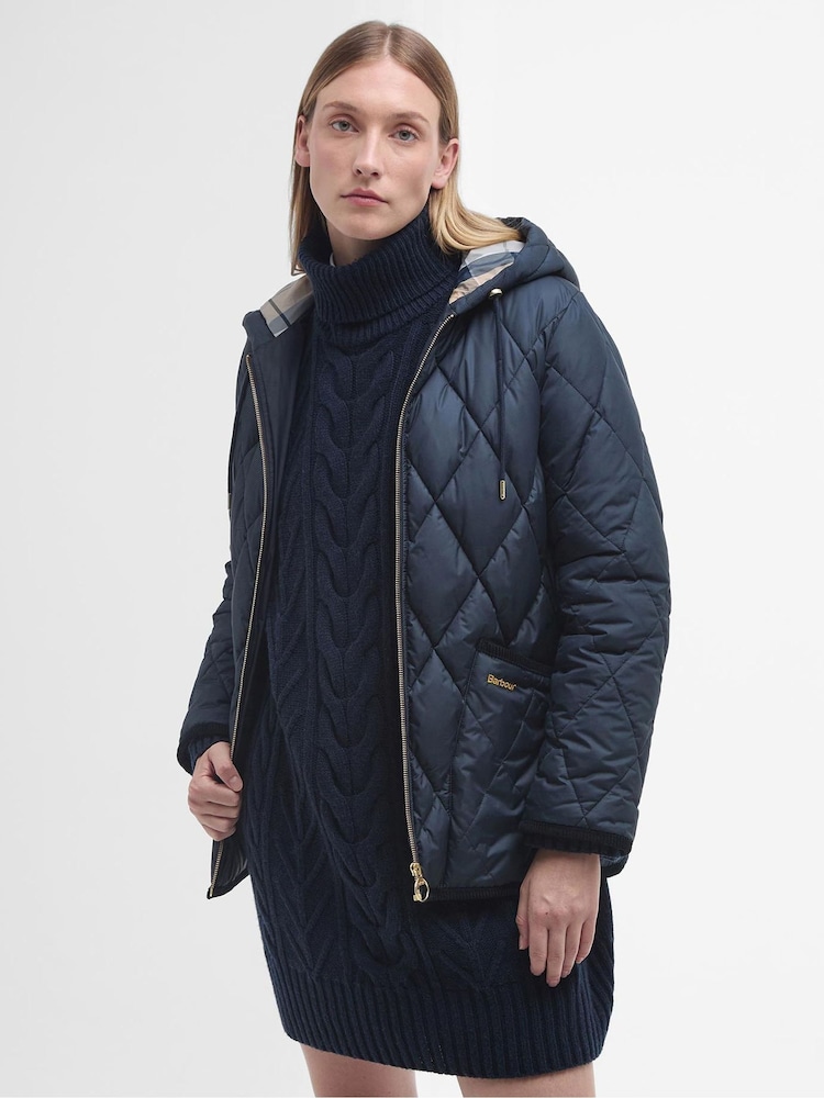 Barbour® Navy Erin Relaxed Fit Quilted Puffer Jacket - Image 1 of 7