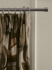 Navy Blue Collection Luxe Linen Blend Contemporary Floral Pencil Pleat Lined Curtains - Image 4 of 5