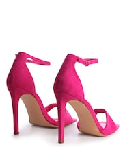 Linzi Pink Elsa Faux Suede Barely There Heeled Sandals - Image 4 of 4
