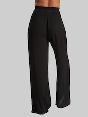South Beach Black Crinkle Vicose Wide Leg Trousers - Image 2 of 6