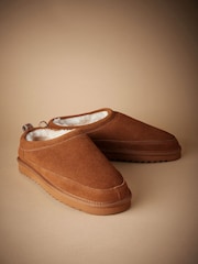 Tan Brown Signature Suede Slippers - Image 1 of 5