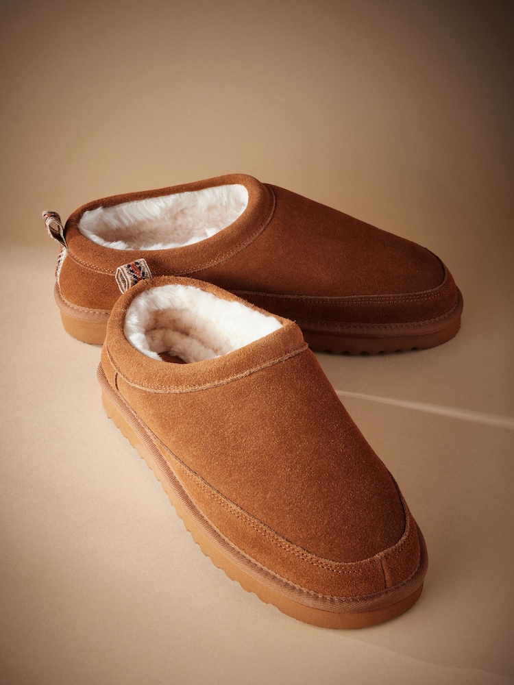 Tan Brown Signature Suede Slippers - Image 5 of 5