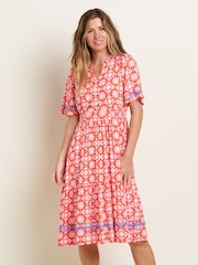 Brakeburn Pink Moroccan Tile Midi Dress - Image 1 of 4