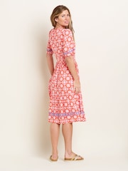 Brakeburn Pink Moroccan Tile Midi Dress - Image 2 of 4