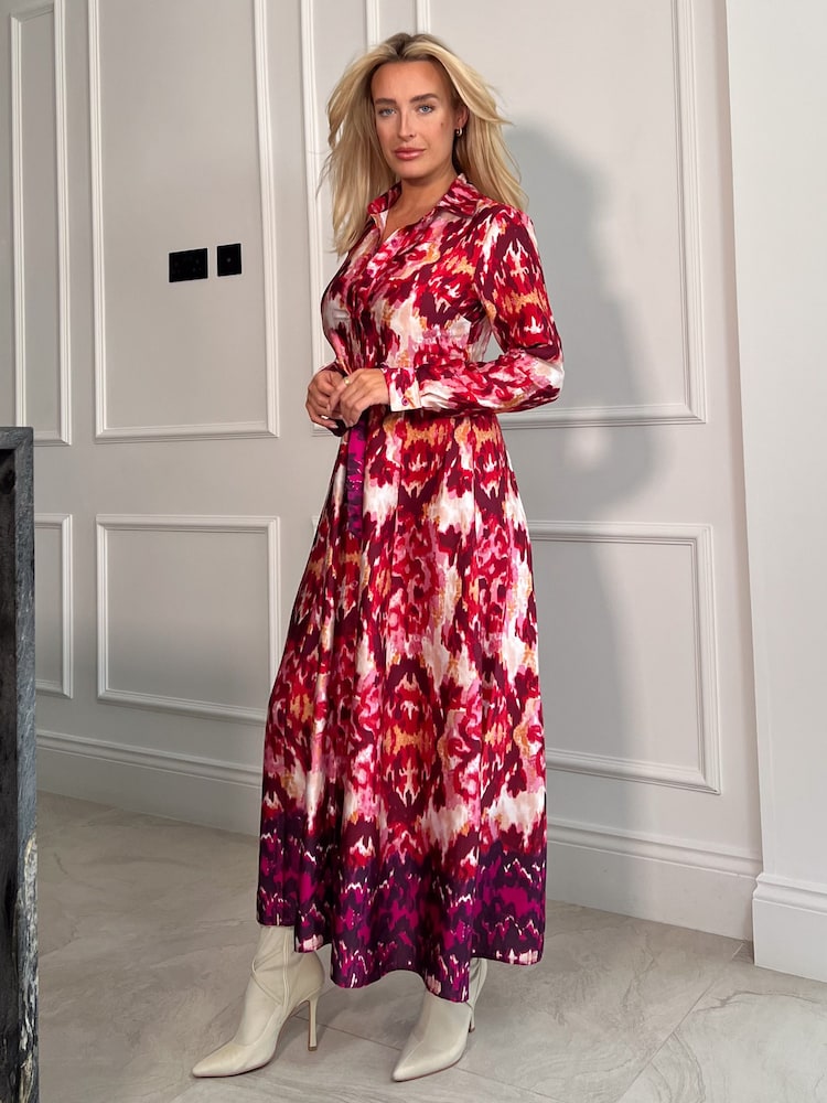 Girl In Mind Pink Brielle Shirt Maxi Dress - Image 2 of 4