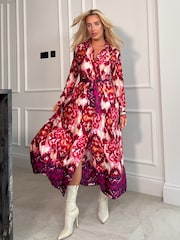 Girl In Mind Pink Brielle Shirt Maxi Dress - Image 3 of 4
