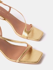 Mint Velvet Gold Minimalist Kitten Heels - Image 4 of 4
