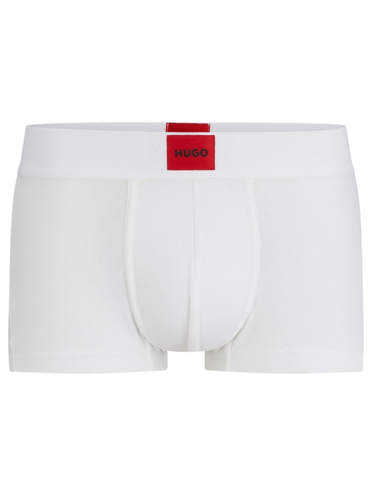 HUGO White Regular-Rise Trunks Stretch Fabric With Logo Label - Image 5 of 5