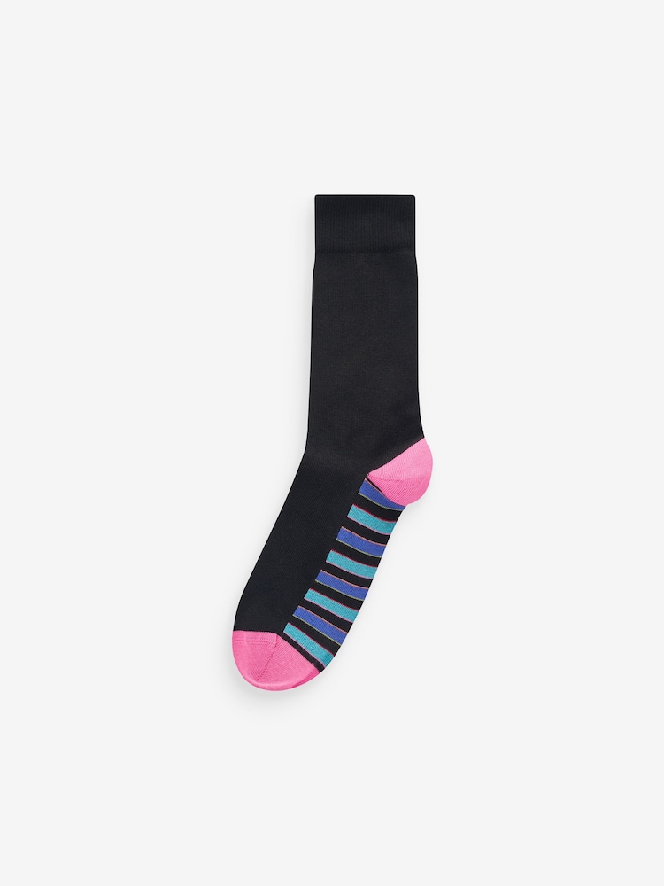 Black Stripe 12 Pack Mens Cotton Rich Socks 7 Pack - Image 11 of 13