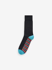 Black Stripe 12 Pack Mens Cotton Rich Black Socks - Image 13 of 13