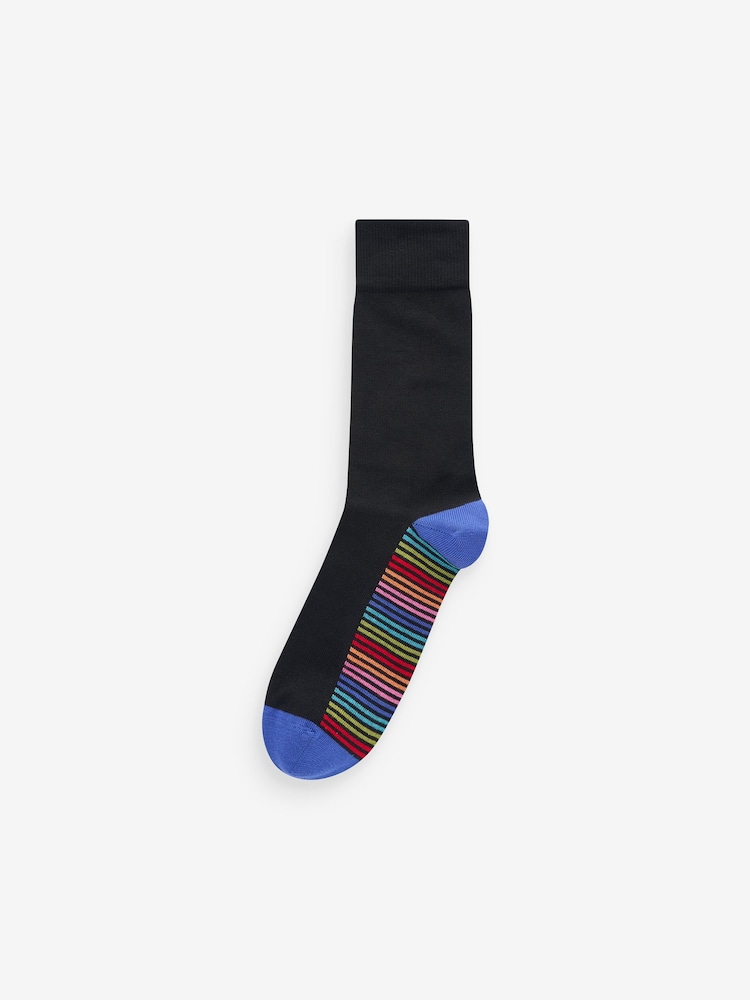 Black Stripe 12 Pack Mens Cotton Rich Socks 7 Pack - Image 5 of 13