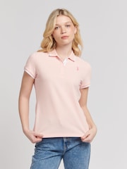 U.S. Polo Assn. Pink Regular Fit Womens Pique Polo Shirt - Image 1 of 7
