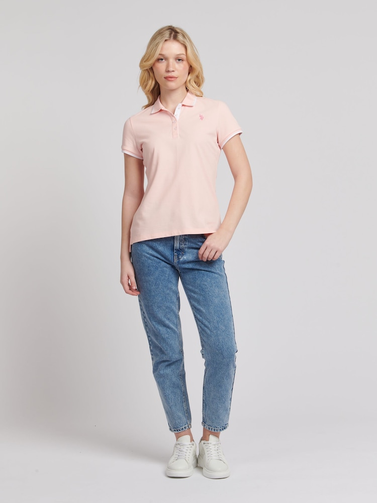 U.S. Polo Assn. Pink Regular Fit Womens Pique Polo Shirt - Image 2 of 7