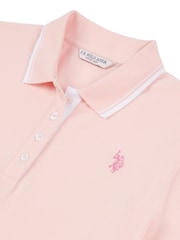 U.S. Polo Assn. Pink Regular Fit Womens Pique Polo Shirt - Image 7 of 7