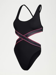 Speedo Black Womens Convertible Cut Out 1 Piece Swimsuit - Image 6 of 6