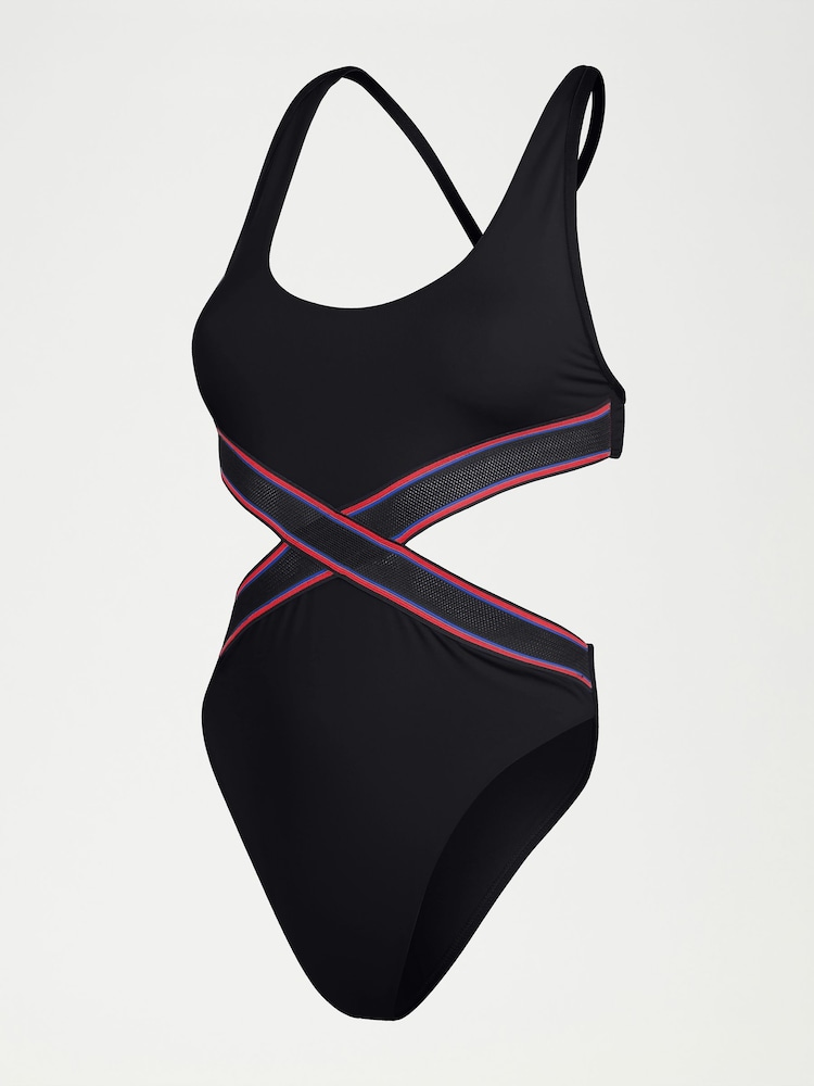 Speedo Black Womens Convertible Cut Out 1 Piece Swimsuit - Image 6 of 6