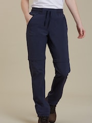 Mountain Warehouse Blue Womens Explorer Zip-Off Quick Drying UV Trousers - Image 1 of 4