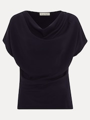 Phase Eight Blue Cheryl Cowl Neck Woven Front Top - Image 6 of 6