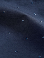 Navy Embellished Gem Oversized 100% Cotton Shirt - Image 7 of 7