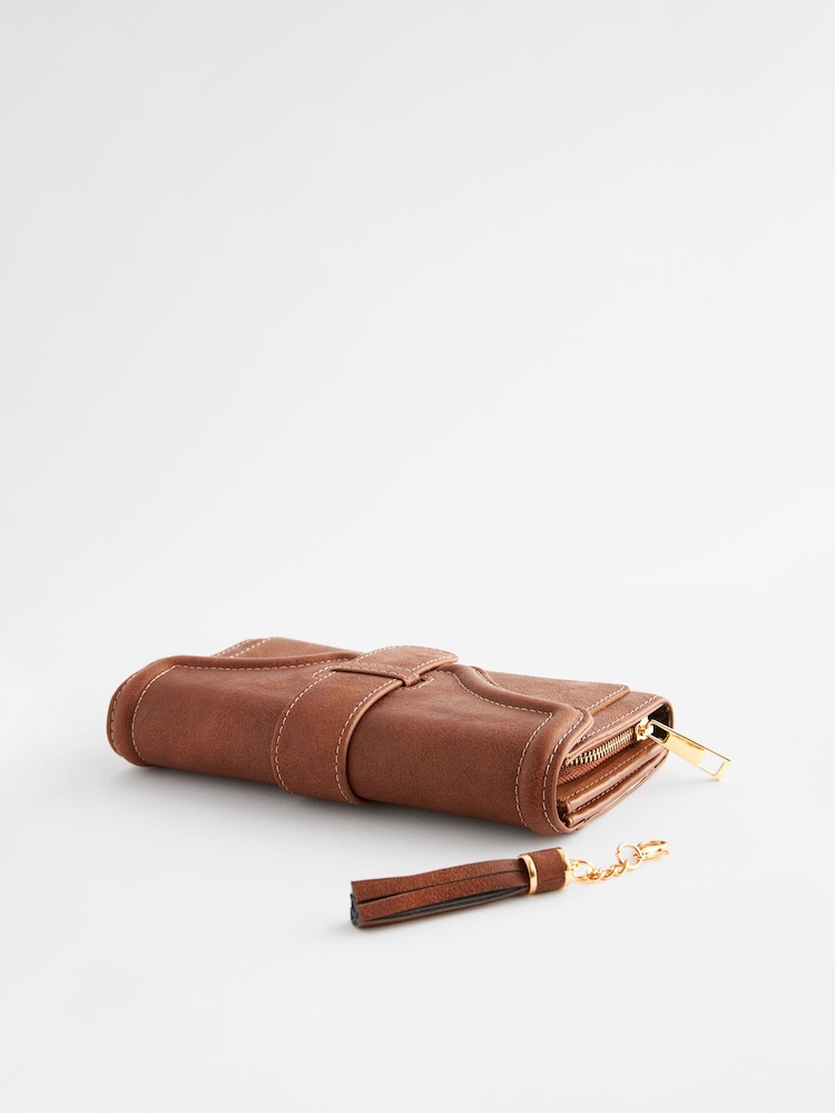 Tan Brown Foldover Purse - Image 5 of 5