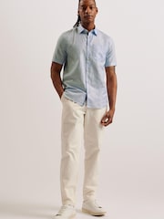Ted Baker Blue Palomas Linen Shirt - Image 2 of 6