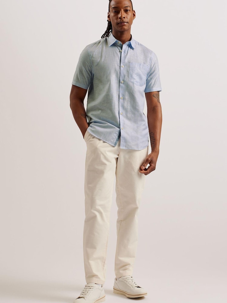 Ted Baker Blue Palomas Linen Shirt - Image 2 of 6