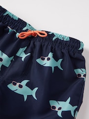 Polarn O. Pyret Sky Blue Sealife Print Swim Shorts - Image 3 of 3
