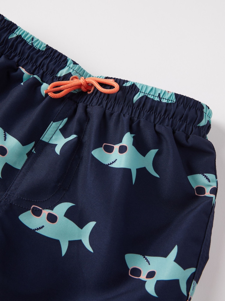 Polarn O. Pyret Sky Blue Sealife Print Swim Shorts - Image 3 of 3