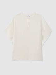 Reiss Ivory Tania Draped Sleeve Top - Image 2 of 7