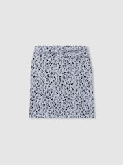 Good American Blue Print Good American Always Fits Textured Leopard Print Mini Skirt - Image 1 of 2