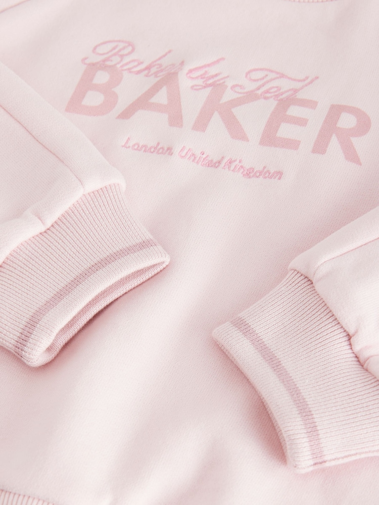 Baker by Ted Baker Pink 100% Cotton Sweat Top and Cargo Skirt Set - Image 15 of 16