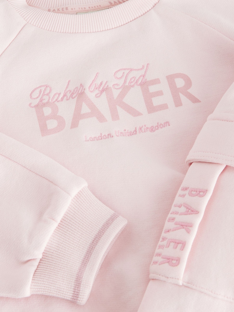 Baker by Ted Baker Pink 100% Cotton Sweat Top and Cargo Skirt Set - Image 16 of 16