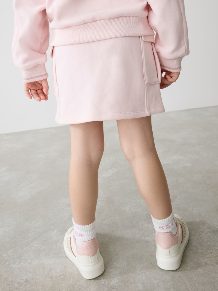 Baker by Ted Baker Pink 100% Cotton Sweat Top and Cargo Skirt Set - Image 6 of 16