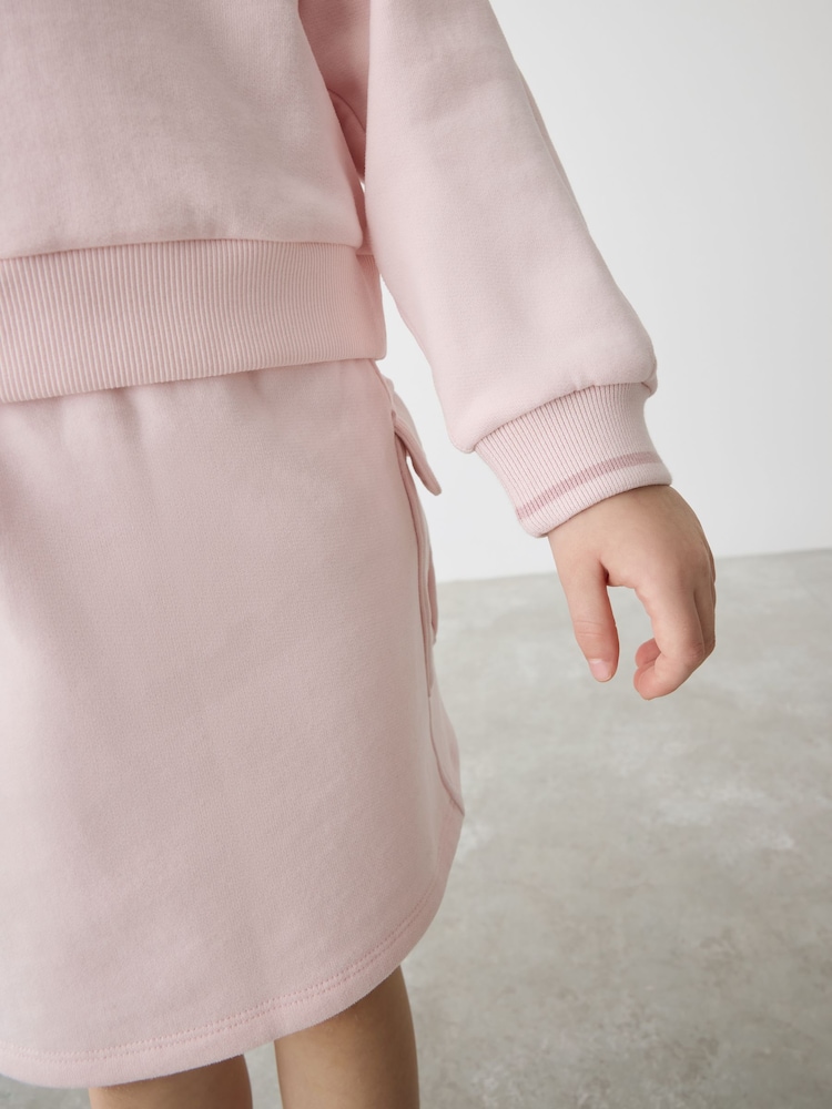 Baker by Ted Baker Pink 100% Cotton Sweat Top and Cargo Skirt Set - Image 8 of 16
