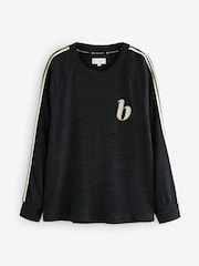 B by Ted Baker Cotton Modal Blend Knit Lounge Black Top - Image 6 of 8