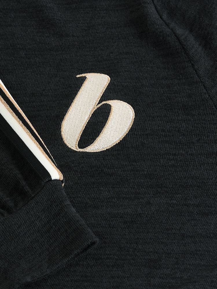 B by Ted Baker Cotton Modal Blend Knit Lounge Black Top - Image 8 of 8