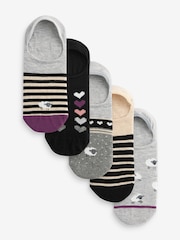Black/White Sheep Invisible Socks 5 Pack - Image 1 of 6