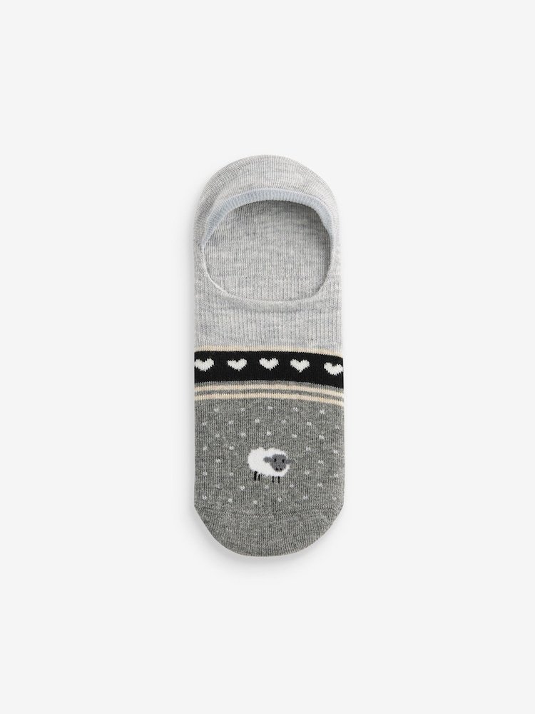 Black/White Sheep Invisible Socks 5 Pack - Image 4 of 6